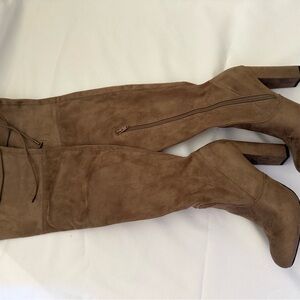 Women's Tan Suede Knee-High Boots